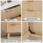 Cassettiera a 9 cassetti scanalata, cassettiera in legno con motivo a onde scanalate, cassettiera moderna per TV, per camera da letto, soggiorno, ingresso