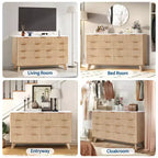 Cassettiera a 9 cassetti scanalata, cassettiera in legno con motivo a onde scanalate, cassettiera moderna per TV, per camera da letto, soggiorno, ingresso