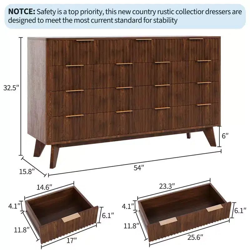 Cassettiera a 9 cassetti scanalata, cassettiera in legno con motivo a onde scanalate, cassettiera moderna per TV, per camera da letto, soggiorno, ingresso