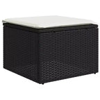 Divano da Giardino Nero in Rattan PE Grande Modulare 6 Pezzi