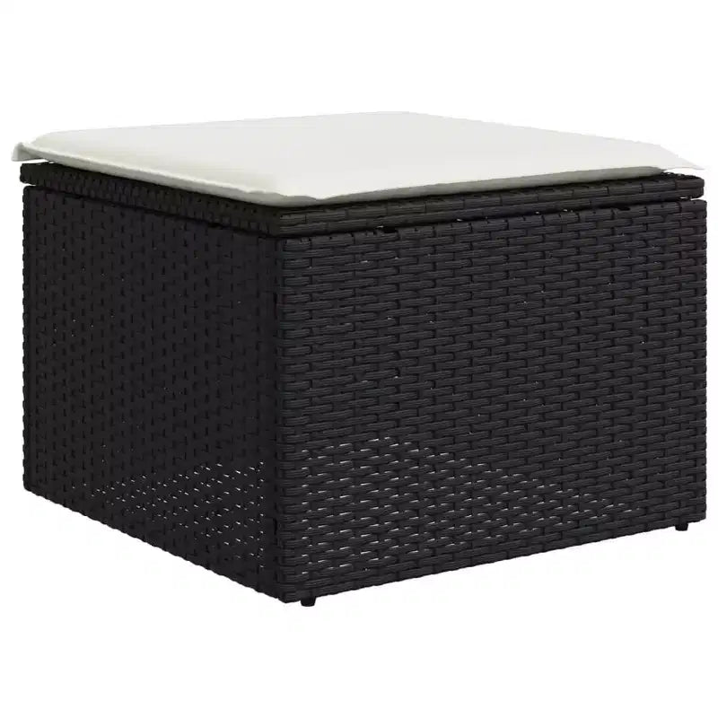 Divano da Giardino Nero in Rattan PE Grande Modulare 6 Pezzi