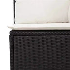 Divano da Giardino Nero in Rattan PE Grande Modulare 6 Pezzi