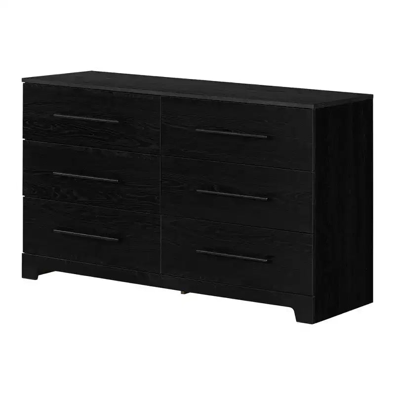 Cassettiera doppia a 6 cassetti Rovere Nero