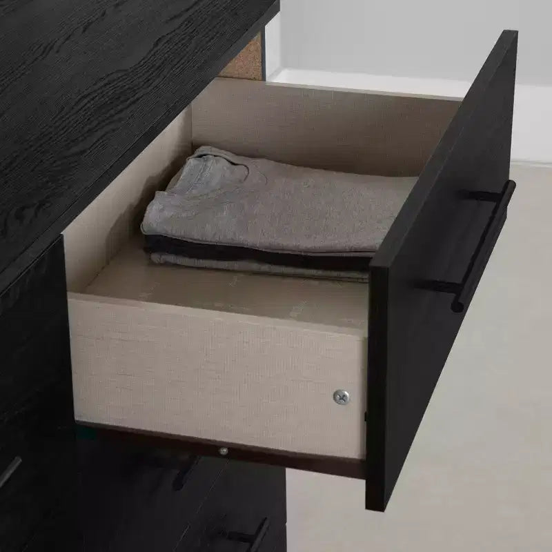 Cassettiera doppia a 6 cassetti Rovere Nero