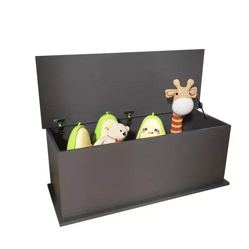 Cassa Contenitore con Coperchio Sollevabile in Legno, Baule Organizer Retro con Cerniera di Sicurezza, 100 x 41 x 40 cm