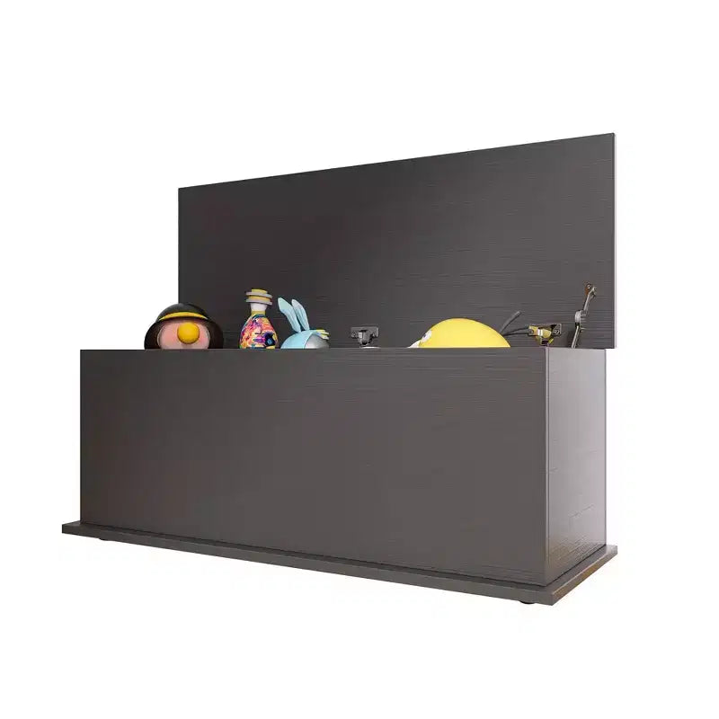 Cassa Contenitore con Coperchio Sollevabile in Legno, Baule Organizer Retro con Cerniera di Sicurezza, 100 x 41 x 40 cm