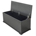 Cassa Contenitore con Coperchio Sollevabile in Legno, Baule Organizer Retro con Cerniera di Sicurezza, 100 x 41 x 40 cm