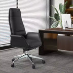 Sedia da ufficio Summit High-Back in pelle vegana con telaio in alluminio, girevole e inclinabile, sedia ergonomica regolabile da scrivania per ufficio domestico