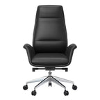 Sedia da ufficio Summit High-Back in pelle vegana con telaio in alluminio, girevole e inclinabile, sedia ergonomica regolabile da scrivania per ufficio domestico