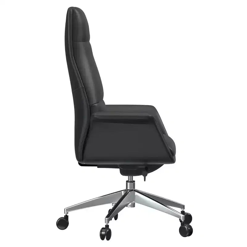 Sedia da ufficio Summit High-Back in pelle vegana con telaio in alluminio, girevole e inclinabile, sedia ergonomica regolabile da scrivania per ufficio domestico