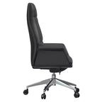 Sedia da ufficio Summit High-Back in pelle vegana con telaio in alluminio, girevole e inclinabile, sedia ergonomica regolabile da scrivania per ufficio domestico