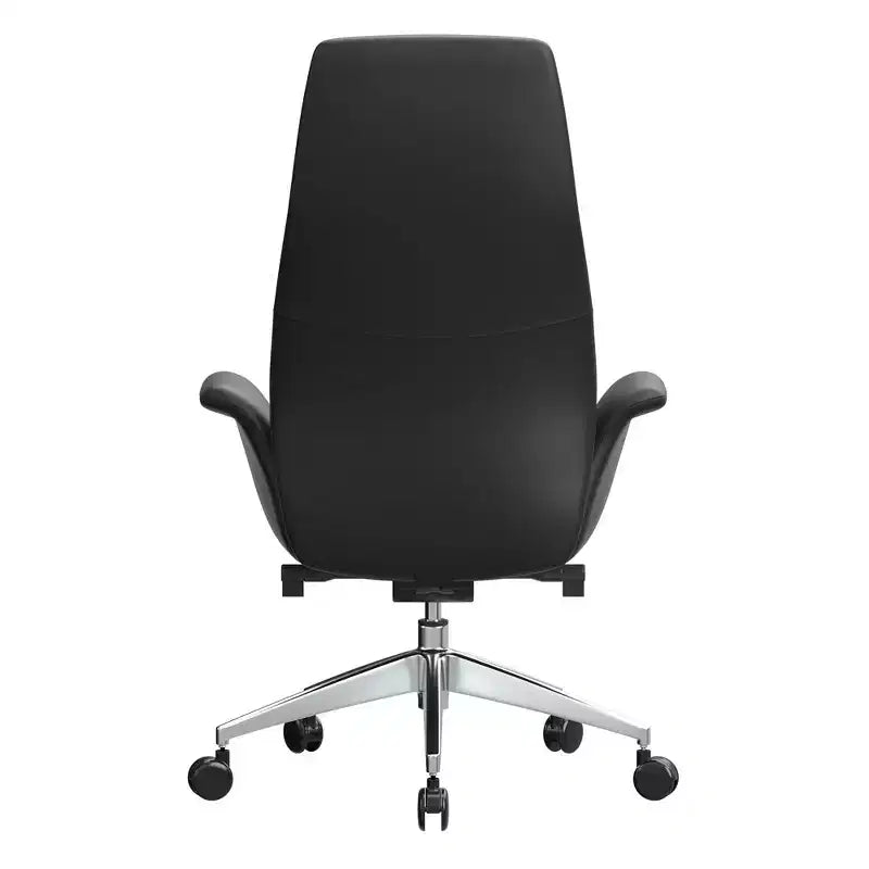 Sedia da ufficio Summit High-Back in pelle vegana con telaio in alluminio, girevole e inclinabile, sedia ergonomica regolabile da scrivania per ufficio domestico