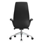 Sedia da ufficio Summit High-Back in pelle vegana con telaio in alluminio, girevole e inclinabile, sedia ergonomica regolabile da scrivania per ufficio domestico