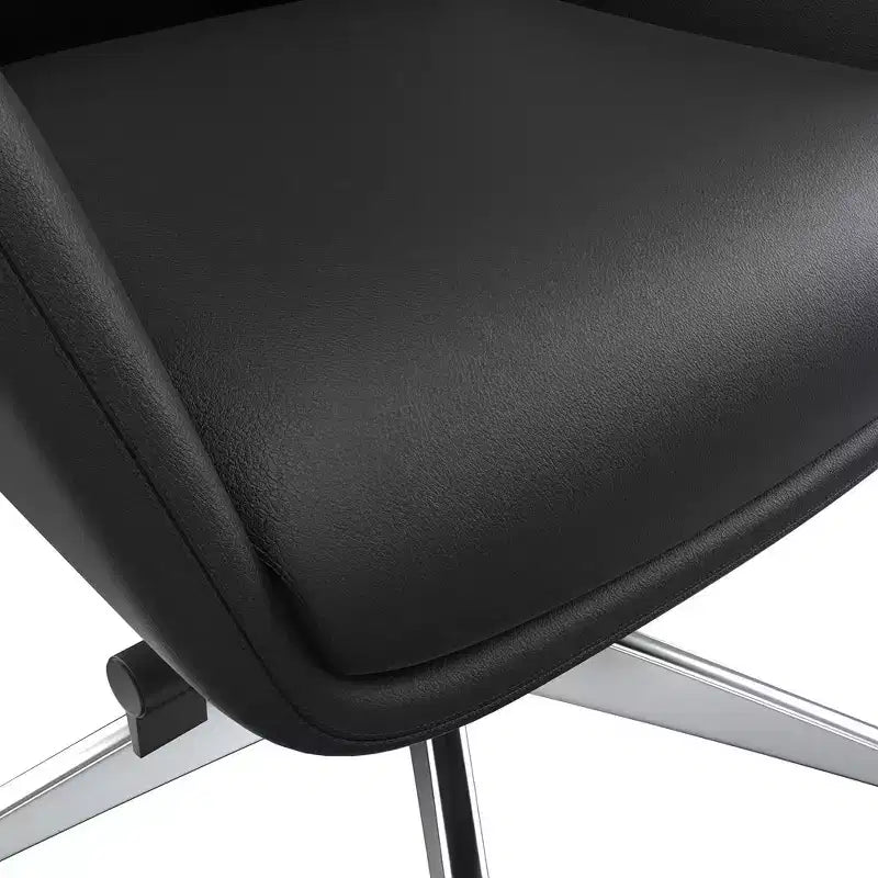 Sedia da ufficio Summit High-Back in pelle vegana con telaio in alluminio, girevole e inclinabile, sedia ergonomica regolabile da scrivania per ufficio domestico