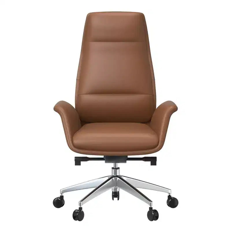 Sedia da ufficio Summit High-Back in pelle vegana con telaio in alluminio, girevole e inclinabile, sedia ergonomica regolabile da scrivania per ufficio domestico