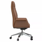 Sedia da ufficio Summit High-Back in pelle vegana con telaio in alluminio, girevole e inclinabile, sedia ergonomica regolabile da scrivania per ufficio domestico