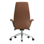 Sedia da ufficio Summit High-Back in pelle vegana con telaio in alluminio, girevole e inclinabile, sedia ergonomica regolabile da scrivania per ufficio domestico