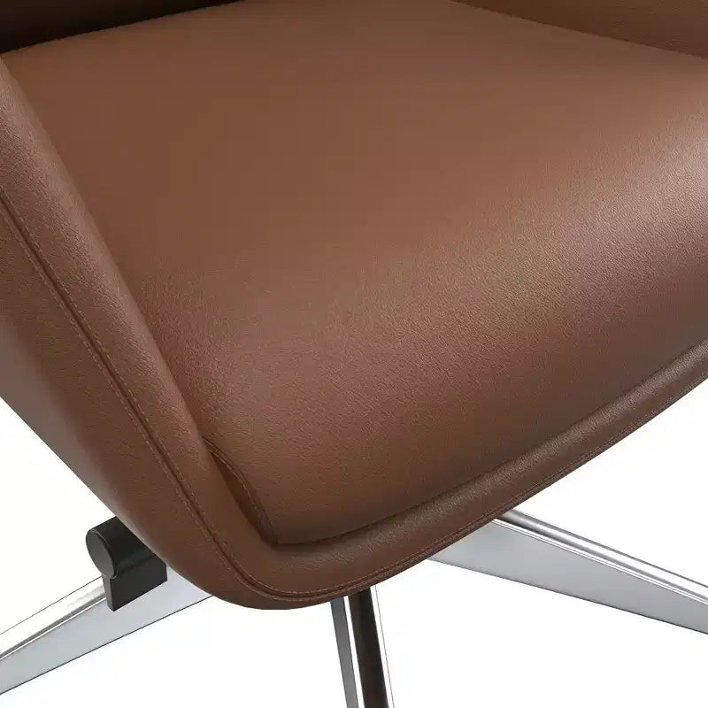 Sedia da ufficio Summit High-Back in pelle vegana con telaio in alluminio, girevole e inclinabile, sedia ergonomica regolabile da scrivania per ufficio domestico
