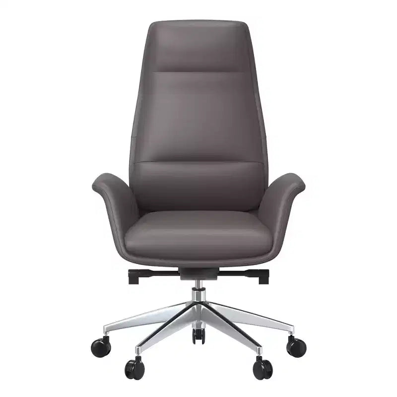 Sedia da ufficio Summit High-Back in pelle vegana con telaio in alluminio, girevole e inclinabile, sedia ergonomica regolabile da scrivania per ufficio domestico