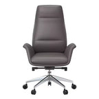 Sedia da ufficio Summit High-Back in pelle vegana con telaio in alluminio, girevole e inclinabile, sedia ergonomica regolabile da scrivania per ufficio domestico