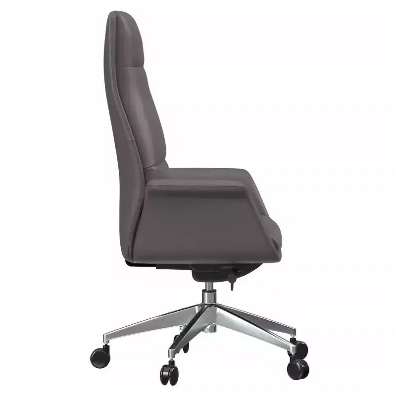 Sedia da ufficio Summit High-Back in pelle vegana con telaio in alluminio, girevole e inclinabile, sedia ergonomica regolabile da scrivania per ufficio domestico