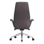 Sedia da ufficio Summit High-Back in pelle vegana con telaio in alluminio, girevole e inclinabile, sedia ergonomica regolabile da scrivania per ufficio domestico