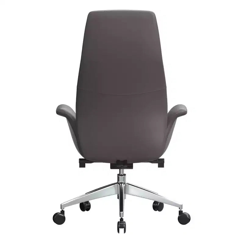 Sedia da ufficio Summit High-Back in pelle vegana con telaio in alluminio, girevole e inclinabile, sedia ergonomica regolabile da scrivania per ufficio domestico