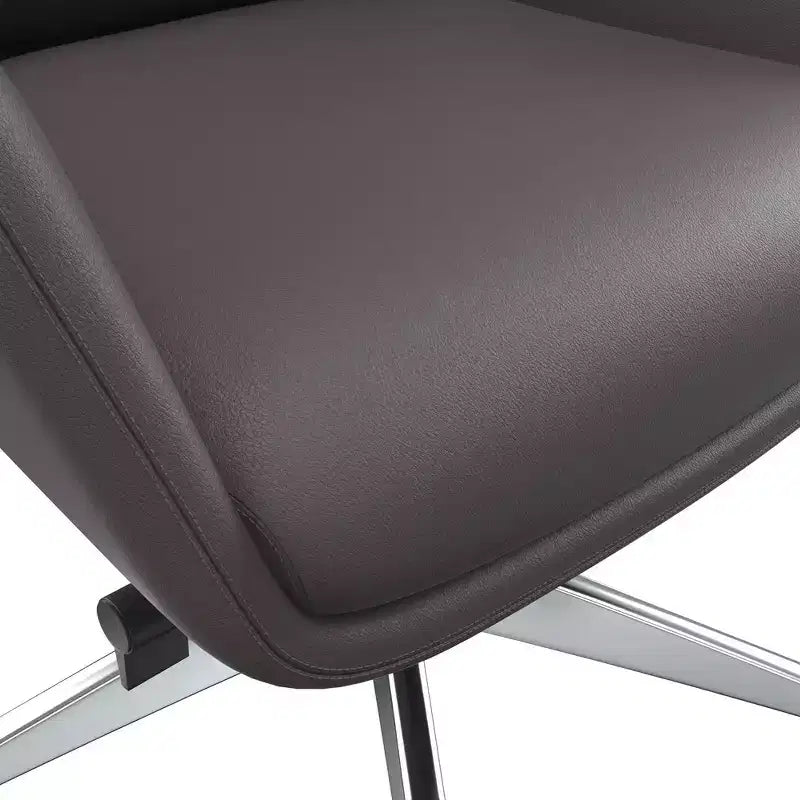 Sedia da ufficio Summit High-Back in pelle vegana con telaio in alluminio, girevole e inclinabile, sedia ergonomica regolabile da scrivania per ufficio domestico
