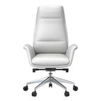 Sedia da ufficio Summit High-Back in pelle vegana con telaio in alluminio, girevole e inclinabile, sedia ergonomica regolabile da scrivania per ufficio domestico