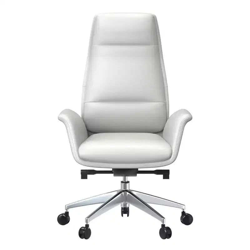 Sedia da ufficio Summit High-Back in pelle vegana con telaio in alluminio, girevole e inclinabile, sedia ergonomica regolabile da scrivania per ufficio domestico