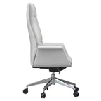 Sedia da ufficio Summit High-Back in pelle vegana con telaio in alluminio, girevole e inclinabile, sedia ergonomica regolabile da scrivania per ufficio domestico