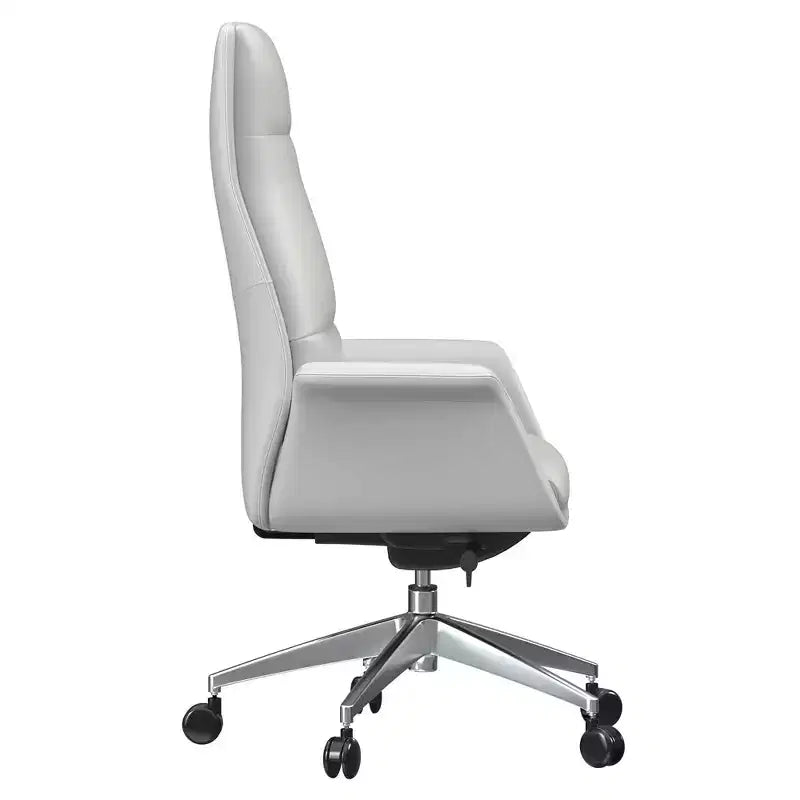 Sedia da ufficio Summit High-Back in pelle vegana con telaio in alluminio, girevole e inclinabile, sedia ergonomica regolabile da scrivania per ufficio domestico