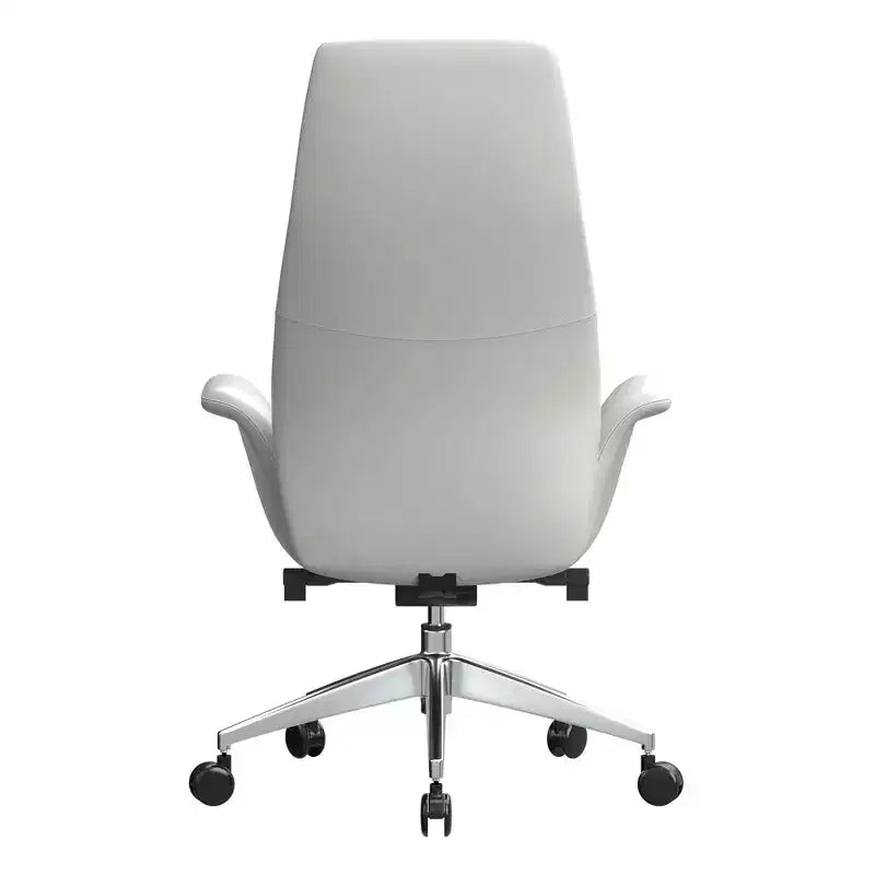 Sedia da ufficio Summit High-Back in pelle vegana con telaio in alluminio, girevole e inclinabile, sedia ergonomica regolabile da scrivania per ufficio domestico
