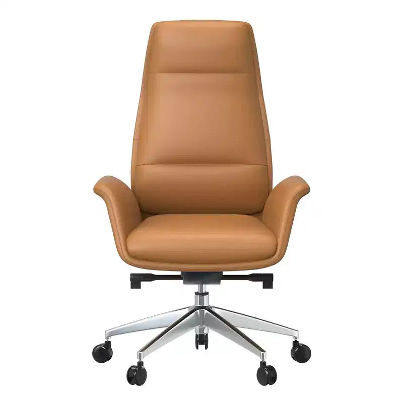 Sedia da ufficio Summit High-Back in pelle vegana con telaio in alluminio, girevole e inclinabile, sedia ergonomica regolabile da scrivania per ufficio domestico