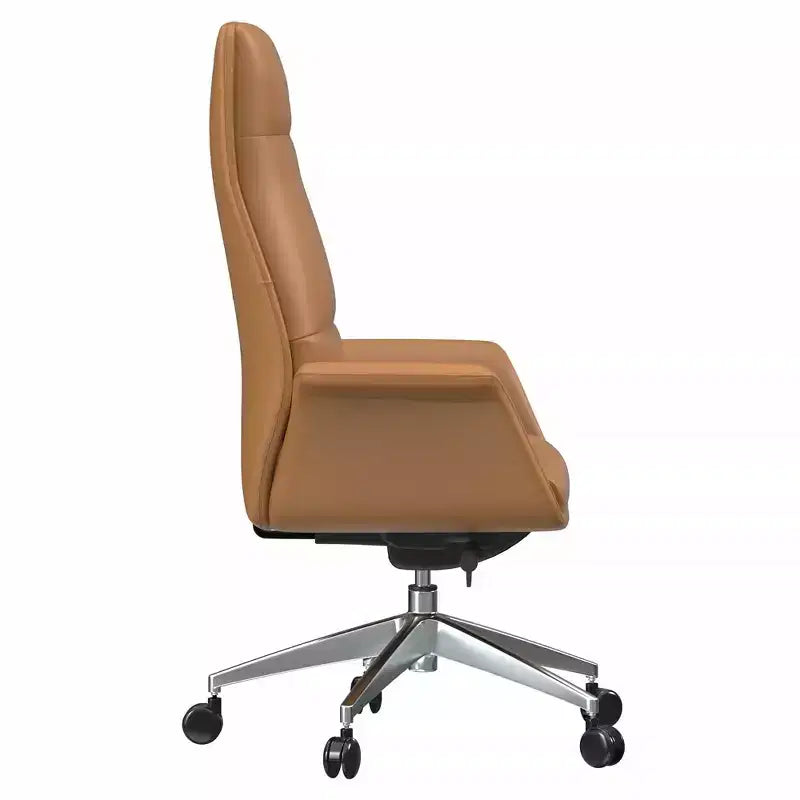 Sedia da ufficio Summit High-Back in pelle vegana con telaio in alluminio, girevole e inclinabile, sedia ergonomica regolabile da scrivania per ufficio domestico