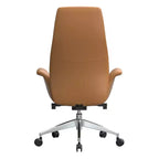 Sedia da ufficio Summit High-Back in pelle vegana con telaio in alluminio, girevole e inclinabile, sedia ergonomica regolabile da scrivania per ufficio domestico