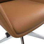 Sedia da ufficio Summit High-Back in pelle vegana con telaio in alluminio, girevole e inclinabile, sedia ergonomica regolabile da scrivania per ufficio domestico