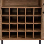 Mobile contenitore rustico in legno e simil-rattan, 38,2A, con scomparti quadrati, ripiani, 2 ante e scaffali rimovibili, 4Q
