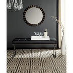 Panca trapuntata moderna Glam Lorayne Safavieh grigia - 43Wx18Dx18H