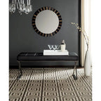 Panca trapuntata moderna Glam Lorayne Safavieh grigia - 43Wx18Dx18H