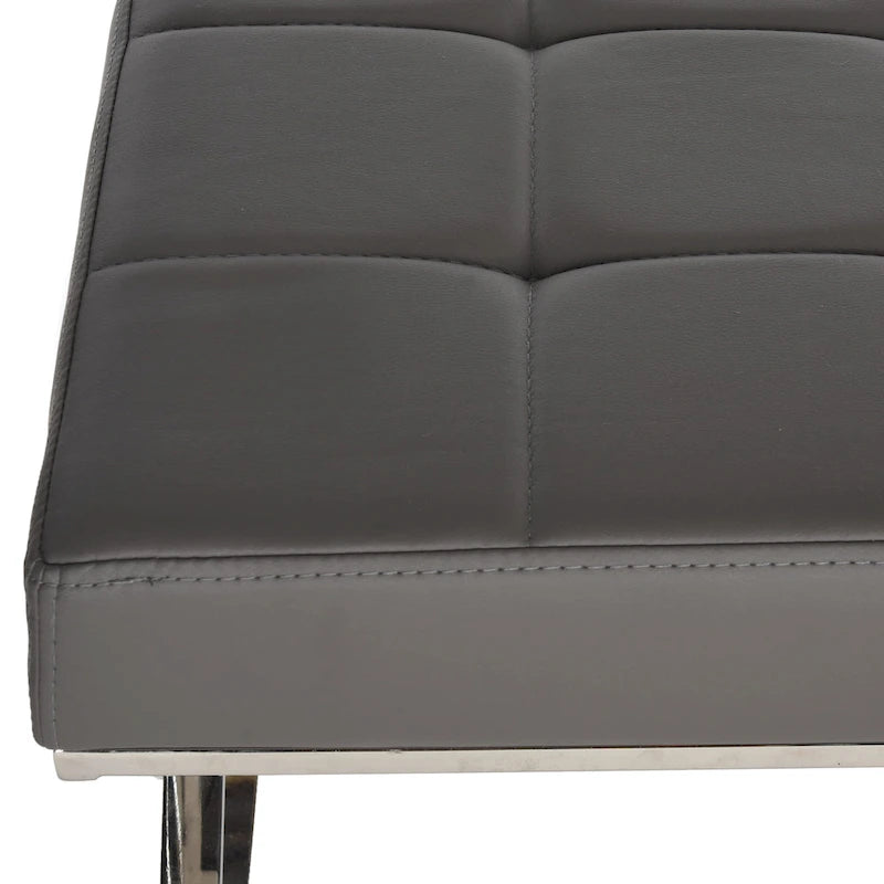 Panca trapuntata moderna Glam Lorayne Safavieh grigia - 43Wx18Dx18H