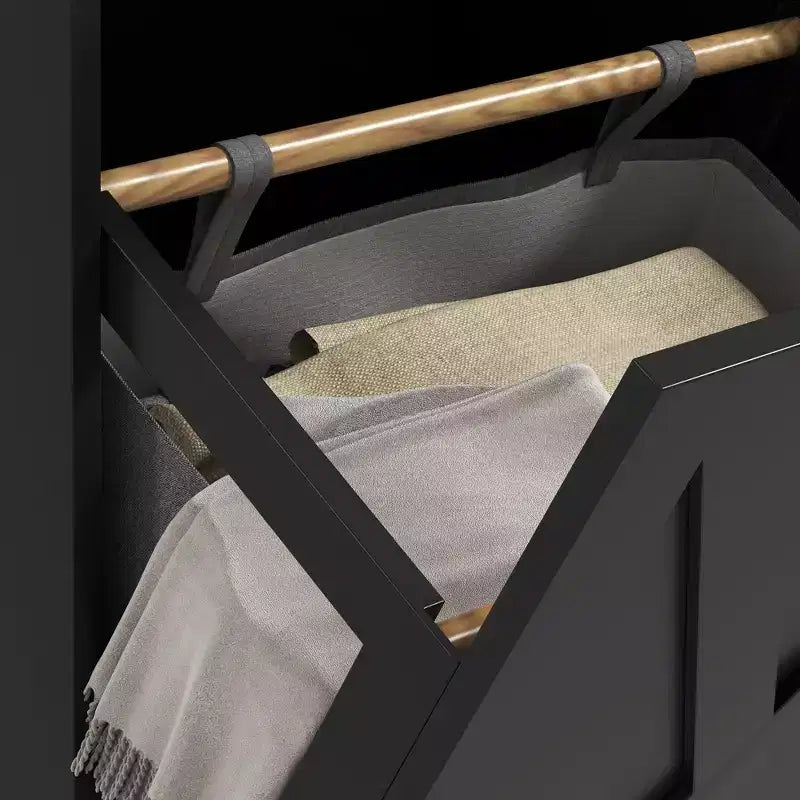 Mobile da bagno con cesto portabiancheria inclinabile e 2 cassetti, con 2 cesti rimovibili