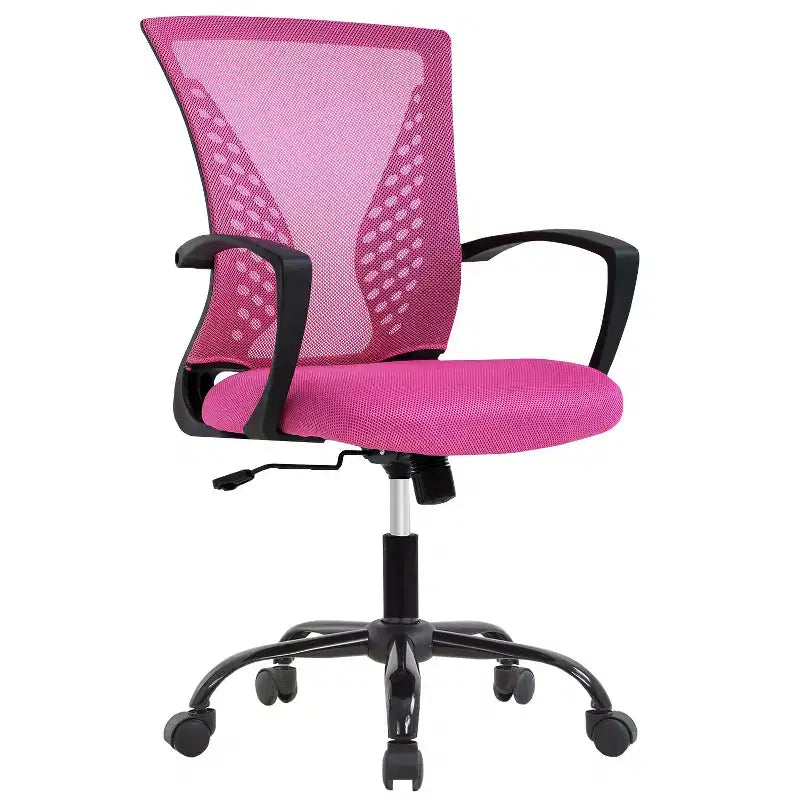 Sedia da ufficio con supporto lombare in rete traspirante, braccioli e sedia da scrivania girevole regolabile, sedia da computer per casa e ufficio