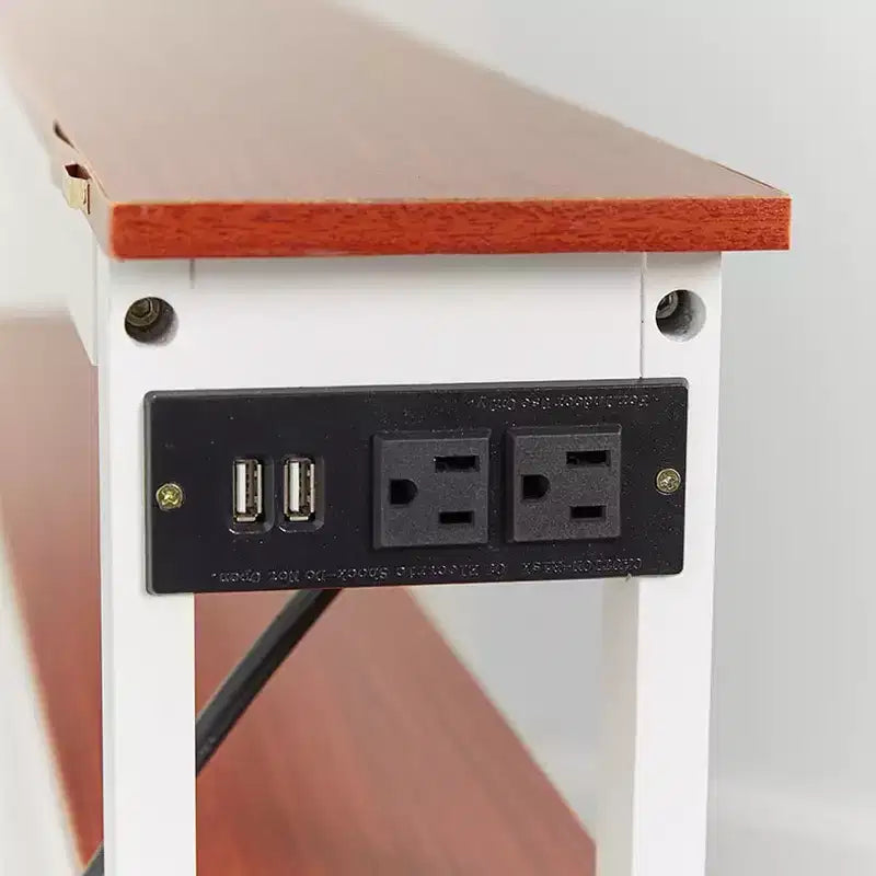Tavolo consolle sottile con porte USB e prese di corrente per interni