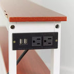 Tavolo consolle sottile con porte USB e prese di corrente per interni