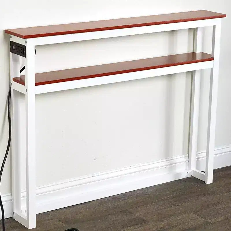 Tavolo consolle sottile con porte USB e prese di corrente per interni