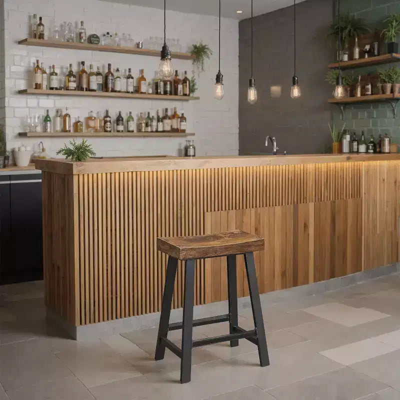 Sgabelli da Bar, Confezione da 2, Sgabelli da Cucina con Poggiapiedi, Altezza 60 cm
